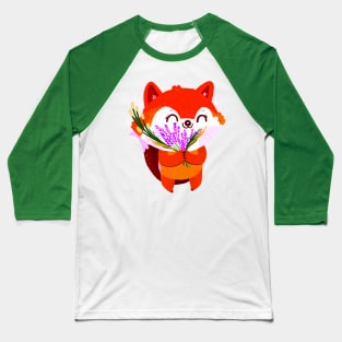 Flower fox Baseball T-Shirt